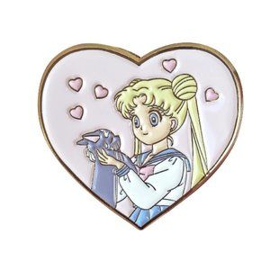Sailor Moon & Luna Cat Enamel Pin / Anime Brooch